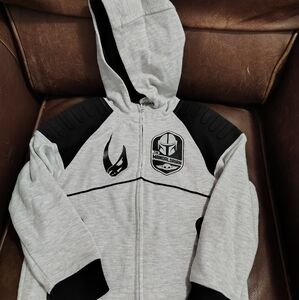 Gray and Black Zip-Up Hoodie